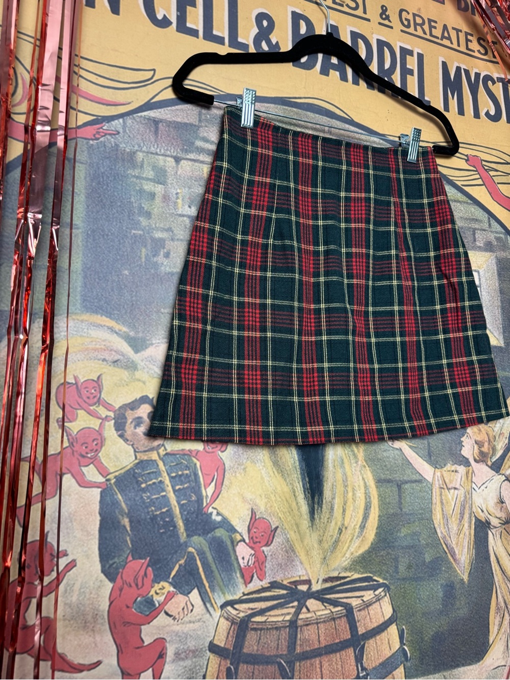 All that Jazz Green & Red Plaid Mini Skirt - Picture 2 of 5